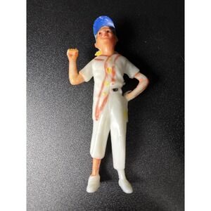 Vintage 1950s Plastic Baseball Boy Figurine 5.5" Toy Carnival Prize Japan
